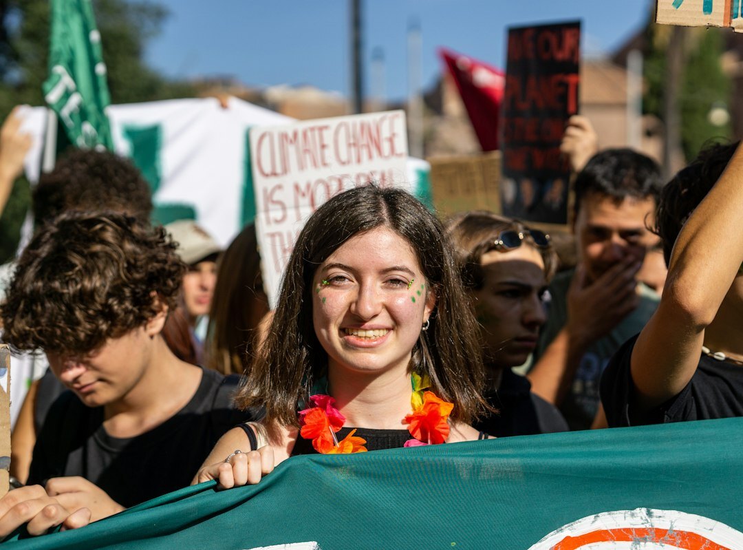 young activists at climate protest