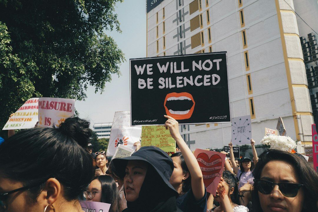 women at feminist march
