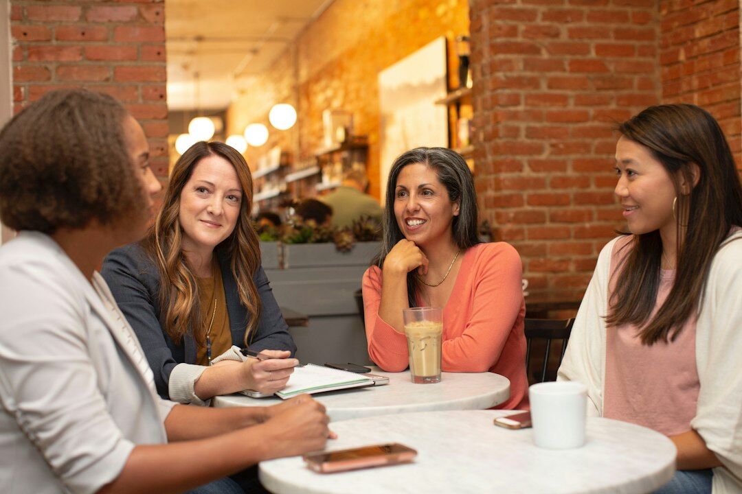 diverse group discussing