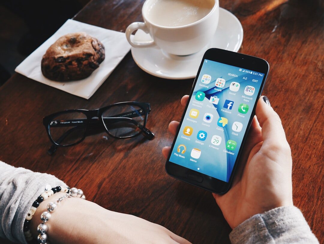 person using smartphone